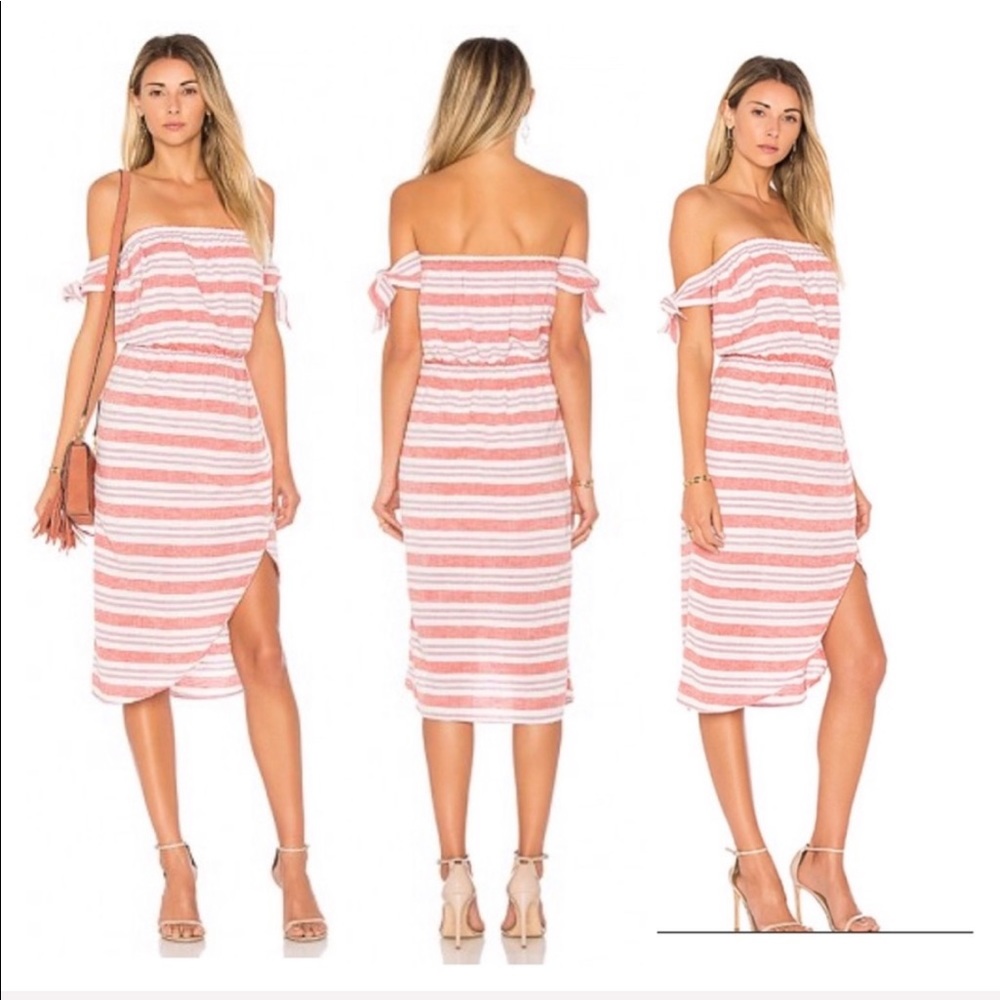 Lovers + Friends Mara Midi Striped Dress Size Medium